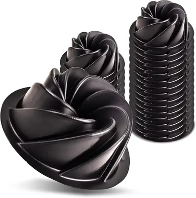 25 Pcs Mini Fluted Tube Pan Cake Pans, 4 Inch Carbon Steel Mini Flan Molds Pan, Nonstick Reusable Tube Oven Baking Mold for C...