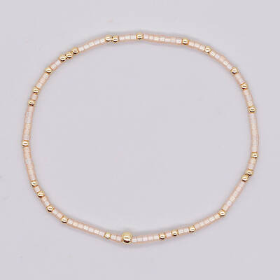 Bohemian Style Rainbow Glass & Brass Beaded Handmade Fashion Women's Bracelet