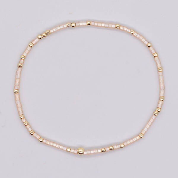 Bohemian Style Rainbow Glass & Brass Beaded Handmade Fashion Women's Bracelet