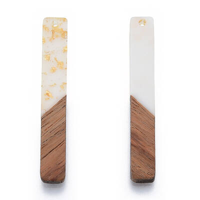 Opaque Resin & Walnut Wood Big Pendants