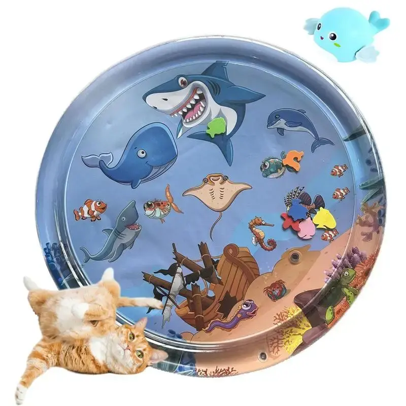 Water Sensory Playmat for Cats, Cat Toys for Bored Indoor Cats, Cat Kicker Toys Self Play Mat, Interactive Toys for Cats to P...