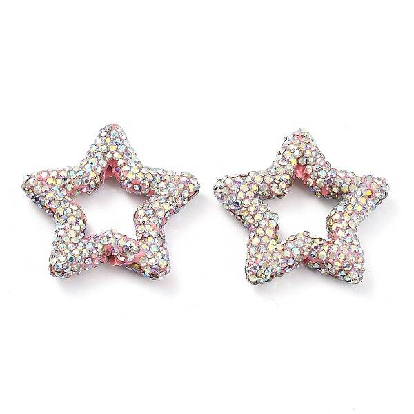 Star Shape Polymer Clay Rhinestone Beads