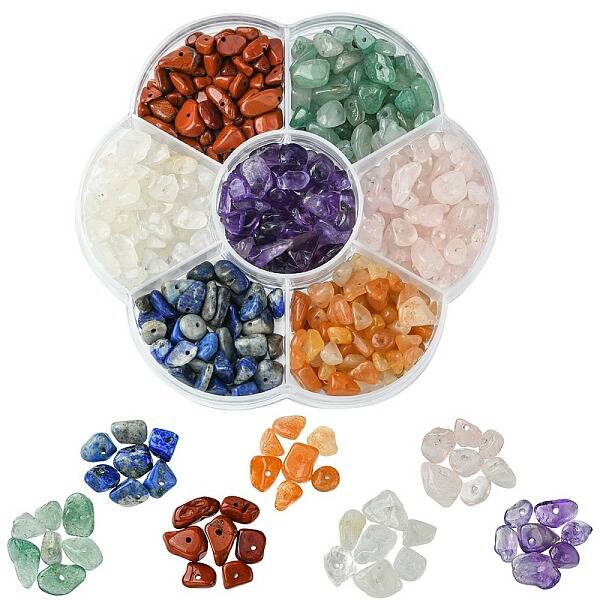 93.1G 7 Styles Natural Mixed Gemstone Chip Beads