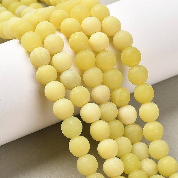 Natural Lemon Jade Round Beads Strands
