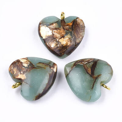 Assembled Bronzite and Aqua Terra Jasper Pendants