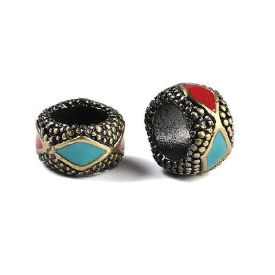 Brass Enamel European Beads