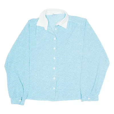 Shirt Blue Polka Dot Long Sleeve Womens M
