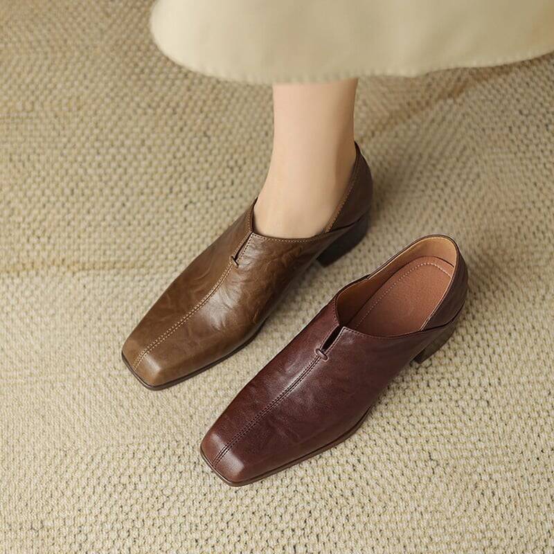 CHIKO Minkie Square Toe Block Heels Pumps Shoes