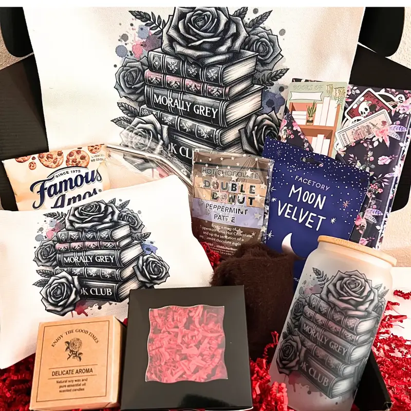 Villain Box, DARK ROMANCE Dip, Sip, & Flip Book Box, Deluxe Blind Date With A book Box, Bookish Bundle, Bookish Self-Care Box