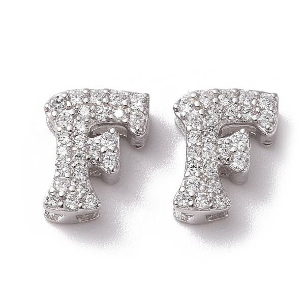 925 Sterling Silver Micro Pave Cubic Zirconia Beads