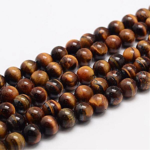 Natural Grade AB+ Tiger Eye Bead Strands