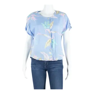 SHIPWRECKED Womens Printed Blouse Blue Floral S