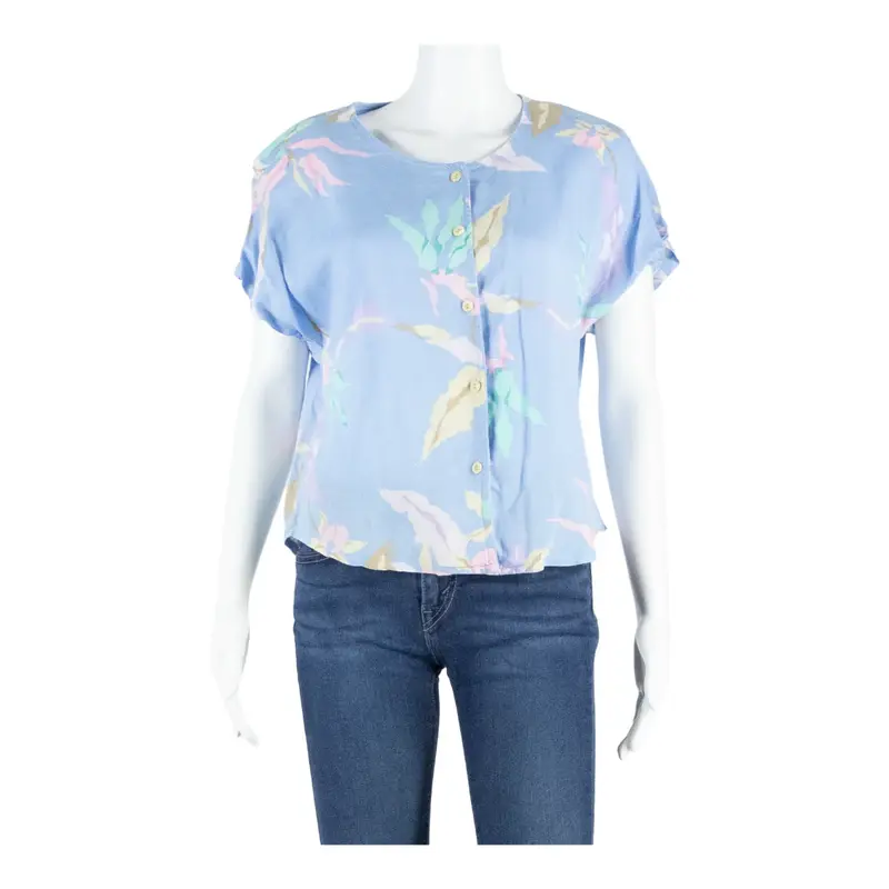 SHIPWRECKED Womens Printed Blouse Blue Floral S
