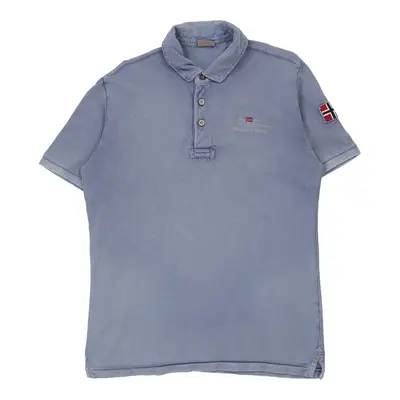 Napapijri Polo Shirt - Large Blue Cotton