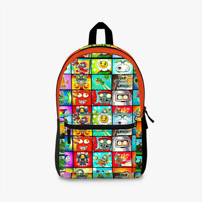 Colorful Pattern Plants Vs Zombies 3 Backpacks