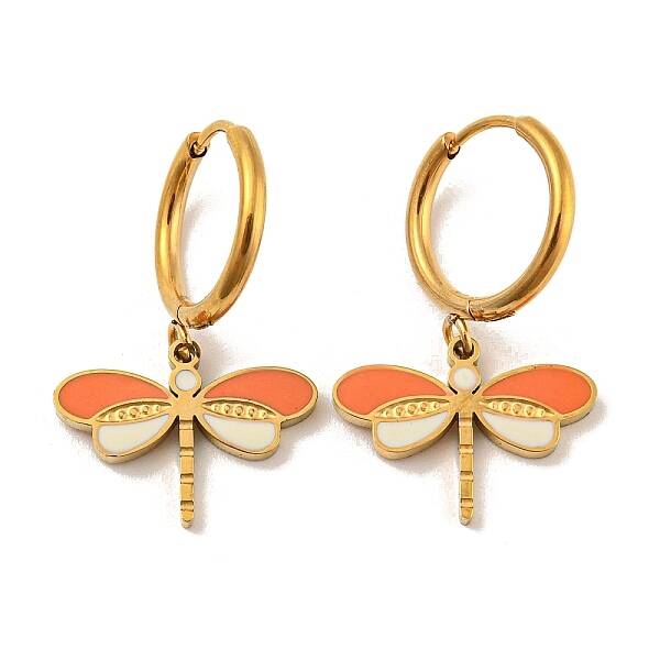 Golden 304 Stainless Steel Hoop Earrings