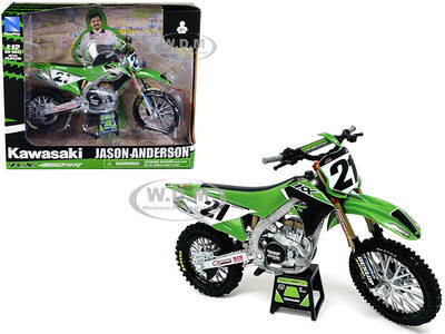 Kawasaki KX450SR Dirt Bike Motorcycle 21 Jason Anderson Green and Black \