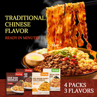 Noodology Spicy Variety Chinese Ramen Noodle Bundle Prep Meal Kits ( 2 x Dan Dan, 2 x Chili Sesame Garlic , 2 x Soy & Scallio...