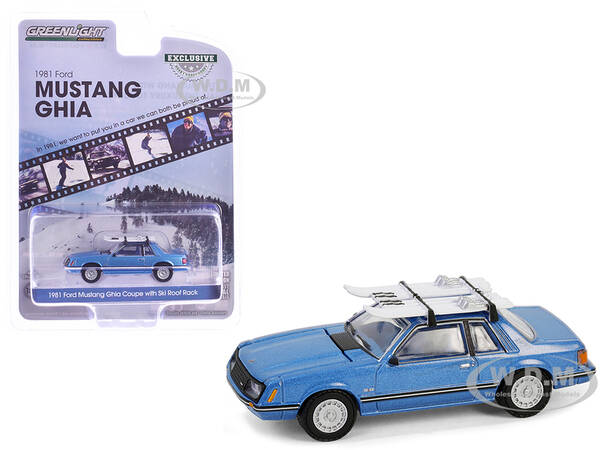 1981 Ford Mustang Ghia Coupe Blue Glow Metallic with Ski Roof Rack \