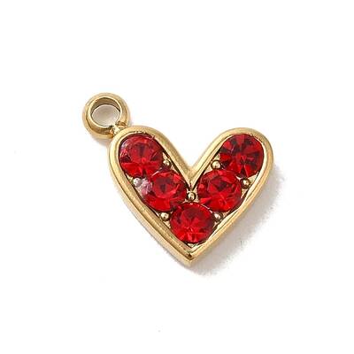 Golden Tone 304 Stainless Steel Rhinestone Charms