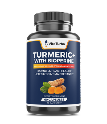 Turmeric+ with BioPerine - 60 Capsules - 655mg Per Serving