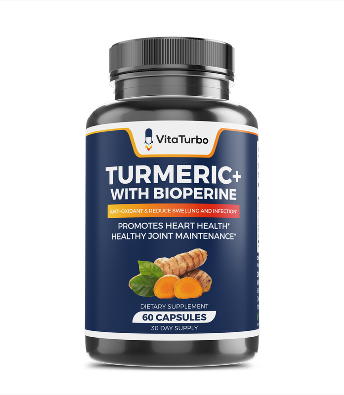 Turmeric+ with BioPerine - 60 Capsules - 655mg Per Serving