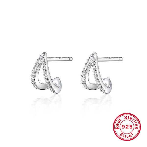 Anti-Tarnish Rhodium Plated 925 Sterling Silver Stud Earrings