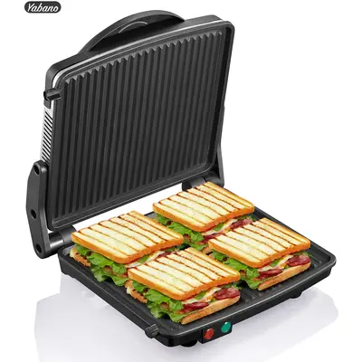 Panini Press Grill, Yabano Gourmet Sandwich Maker Non-Stick Coated Plates 11\