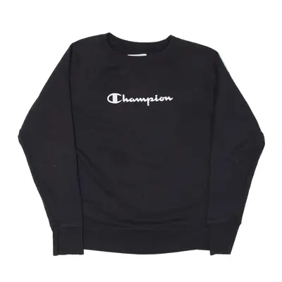CHAMPION Sweatshirt Black Crew Neck Mens M