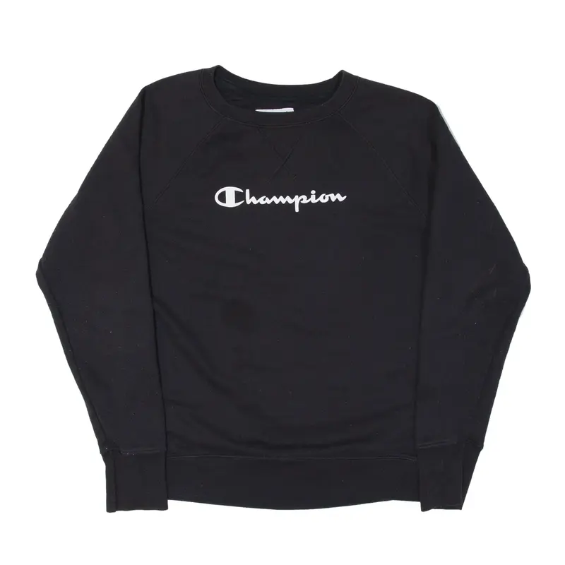 CHAMPION Sweatshirt Black Crew Neck Mens M