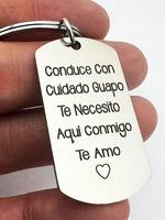 Stainless Steel Keychain, Gift for Girlfriend, Concise Letter Pattern Metal Keychain for Men & Women, Personalized Trendy A...