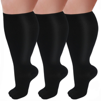 Tinylemon 3 Packs Plus Size Knee High Sports Socks for Women and Men Wide Calf Stockings Compression Leg Work Out Activewear