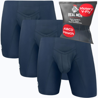 Nylon 9in Boxer Briefs V-FLY 3pk Black Athletic Performance ABCD Pouch Menswear Underwear Clothing Breathable Plain Day Set
