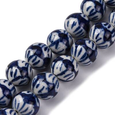 Handmade Blue and White Porcelain Beads Strands