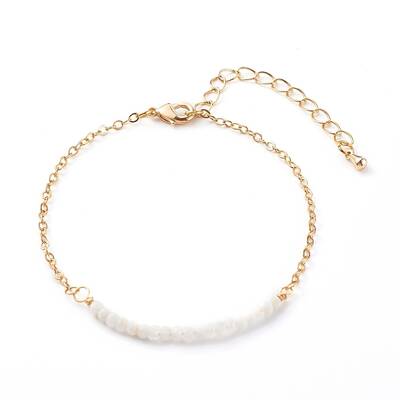 June Birthstone Natural Rainbow Moonstone Beaded Bracelets
