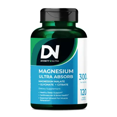 DN Triple Magnesium Complex Supplement, High Absorption of Magnesium Glycinate, Malate & Citrate for Stress, Sleep, Muscle & ...