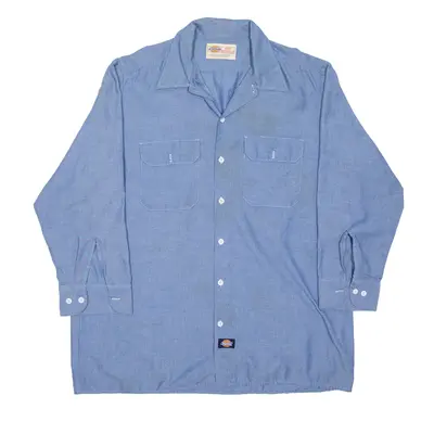 DICKIES Denim Shirt Blue Long Sleeve Mens 2XL