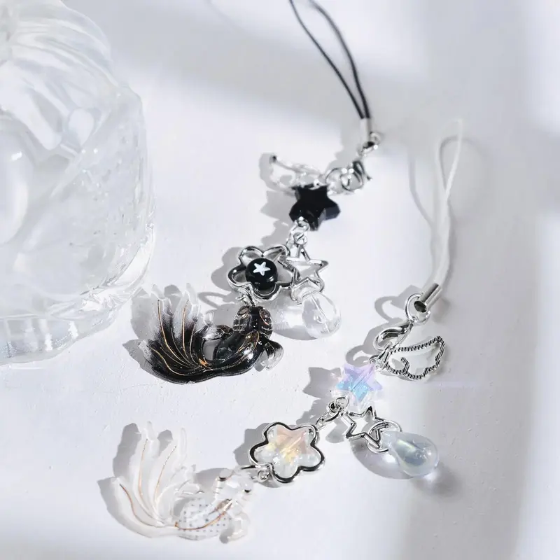 Cell Phone Charm, Koi Fish Design Mobile Phone Strap, Smartphone Lanyard Charm for Keychain, Fashion Phone Accessories Compat...