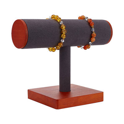 T-Shaped Bar Wood Covered with Microfiber Bracelet Display Stands