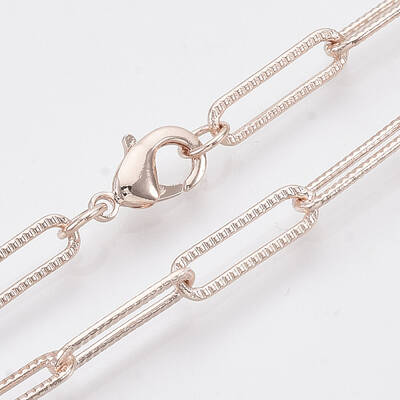 Brass Textured Paperclip Chain Necklace Making