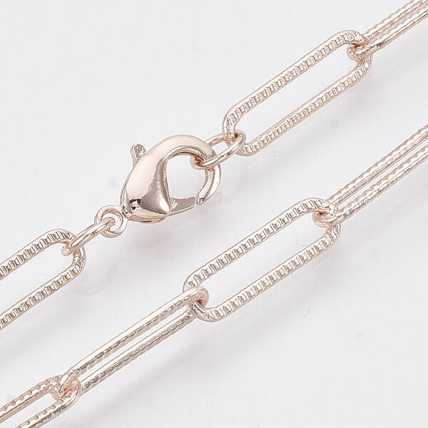 Brass Textured Paperclip Chain Necklace Making