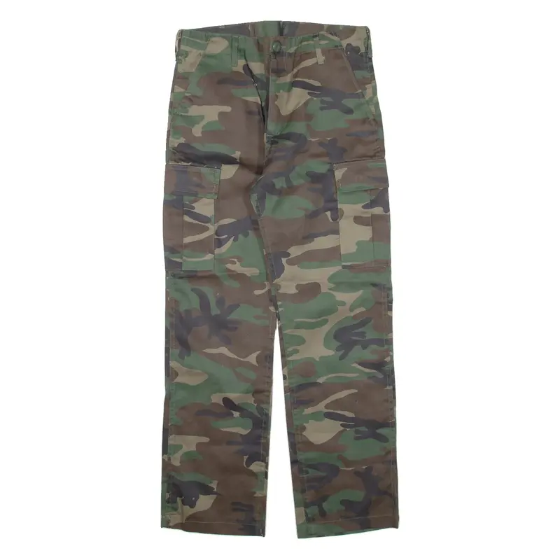BRANDIT Cargo Camo Girls Trousers Green Regular Straight W28 L26
