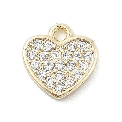 Brass Micro Pave Clear Cubic Zirconia Charms
