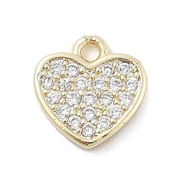 Brass Micro Pave Clear Cubic Zirconia Charms
