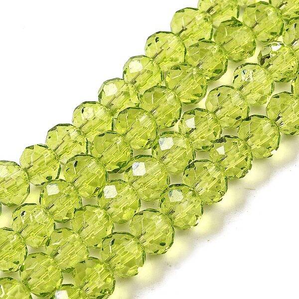 Transparent Baking Paint Glass Beads Strands