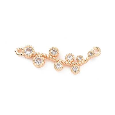 Brass Pave Clear Cubic Zirconia Connector Charms