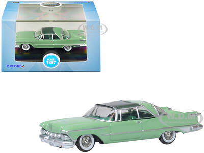 1959 Chrysler Imperial Crown 2 Door Hardtop Highland Green and Ballad Green 1/87 (HO) Scale Diecast Model Car by Oxford Dieca...
