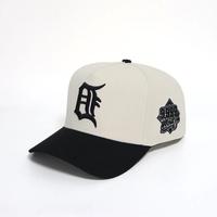 SATIN BLACK UNDER BRIM BACKWARD D CUSTOM 9999 WS HAT SNAPBACK CREAM/BLACK