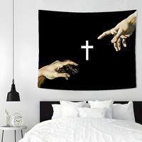Cross Jesus Pattern Tapestry, 1 Count Aesthetic Wall Hanging Decor, Tapestry Wall Mural, Wall Art for Home Living Room Bedroo...