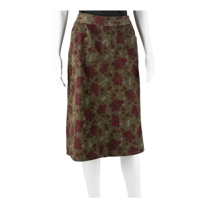 FOLKNER Knee Length Pencil Skirt Brown Wool Houndstooth Womens UK 4